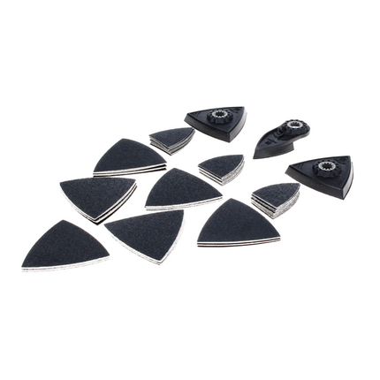 Fein Multimaster AMM 700 MAX AS utensile multifunzione a batteria 18 V Starlock Max Black Edition + set di accessori per la levigatura 63 pz. + L-Boxx - senza batteria, senza caricabatterie