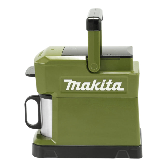 Makita DCM 501 SMO caffettiera a batteria 12 V max / 18 V oliva + 1x batteria ricaricabile 4,0 Ah + caricabatterie