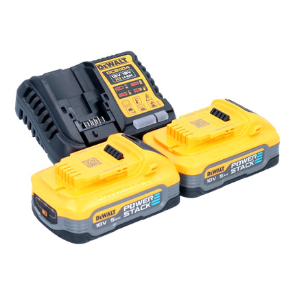 Smerigliatrice angolare a batteria DeWalt DCG 412 H2 18 V 125 mm + 2x batteria Powerstack 5,0 Ah + caricabatterie