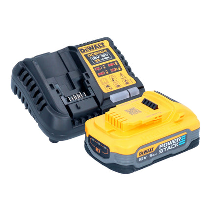 Amoladora angular sin cable DeWalt DCG 412 H1T 18 V 125 mm + 1x batería Powerstack 5,0 Ah + cargador + TSTAK