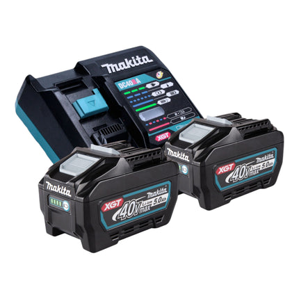Makita GA 044 GT201 Cordless angle grinder 40 V max. 125 mm X-LOCK Brushless + 2x rechargeable battery 5.0 Ah + charger