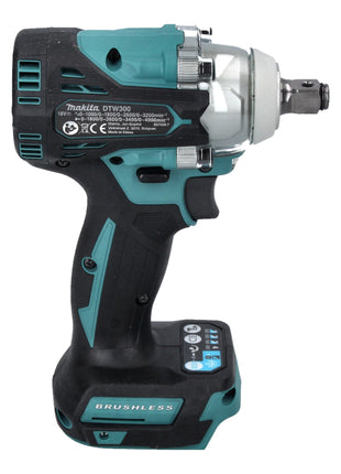 Avvitatore a impulsi a batteria Makita DTW 300 TJX7 18 V 330 Nm 1/2" brushless + 2x batteria ricaricabile 5,0 Ah + caricabatterie + set di chiavi a bussola 14 pezzi + Makpac