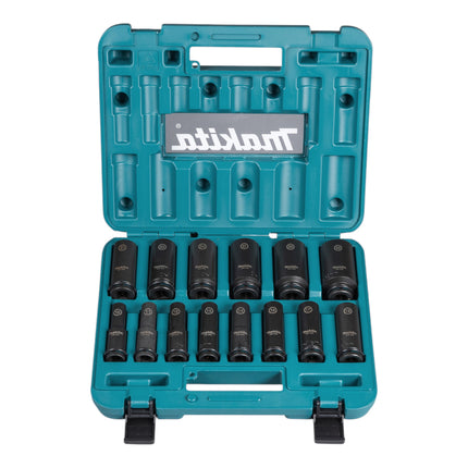 Avvitatore a impulsi a batteria Makita DTW 300 TJX7 18 V 330 Nm 1/2" brushless + 2x batteria ricaricabile 5,0 Ah + caricabatterie + set di chiavi a bussola 14 pezzi + Makpac