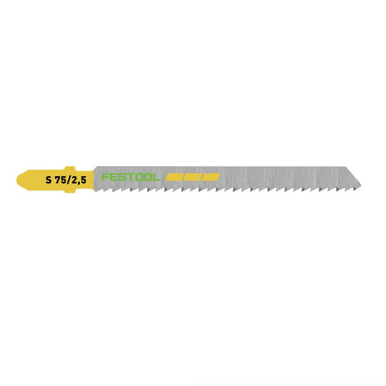 Festool S 75/2,5/25 WOOD Fine Cut Lame de scie sauteuse 25 Pièces. ( 204257 ) , acier HCS Stahl