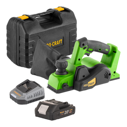 Procraft PE20BLbb Akku Hobel 20 V 82 mm Brushless 1x Akku 2 0 Ah Ladegeraet Koffer 0 - toolbrothers