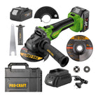 Procraft PGA22 1B C Akku Winkelschleifer 20 V 125 mm Brushless 1x Akku 4 0 Ah Ladegeraet Koffer 0 - toolbrothers