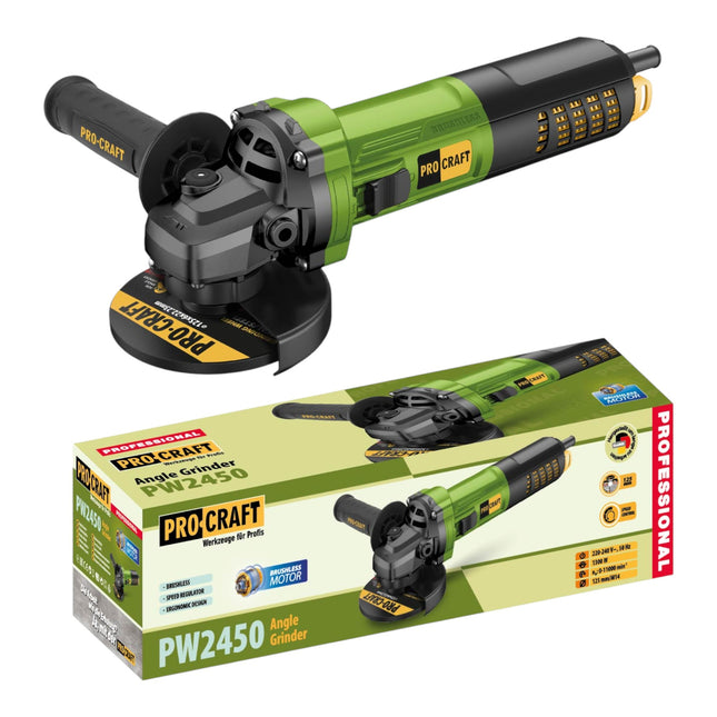 Procraft PW2450 Winkelschleifer 1300 Watt 125 mm Brushless 0 - toolbrothers