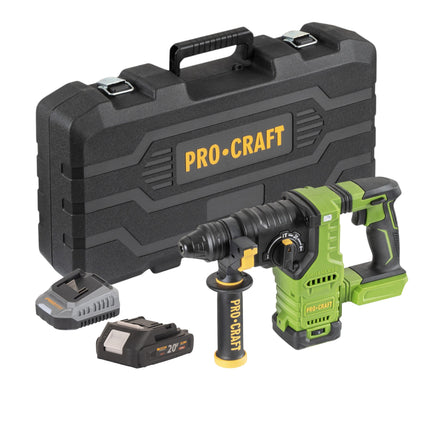 Procraft PHA30 bb c Akku Bohrhammer 20 V 2 8 J SDS plus Brushless 1x Akku 2 0 Ah Ladegeraet Koffer 0 - toolbrothers