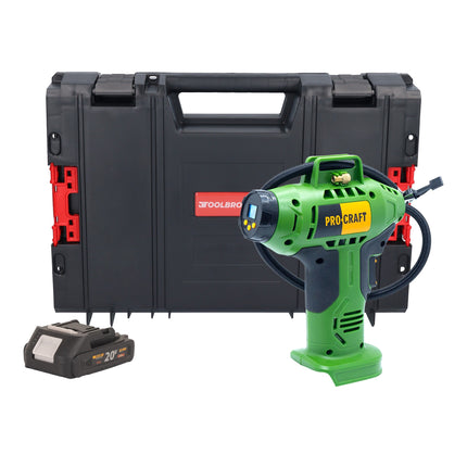 Procraft LK20 Akku Kompressor 20 V 11 bar 1x Akku 2 0 Ah RHINO Toolcase ohne Ladegeraet 0 - toolbrothers
