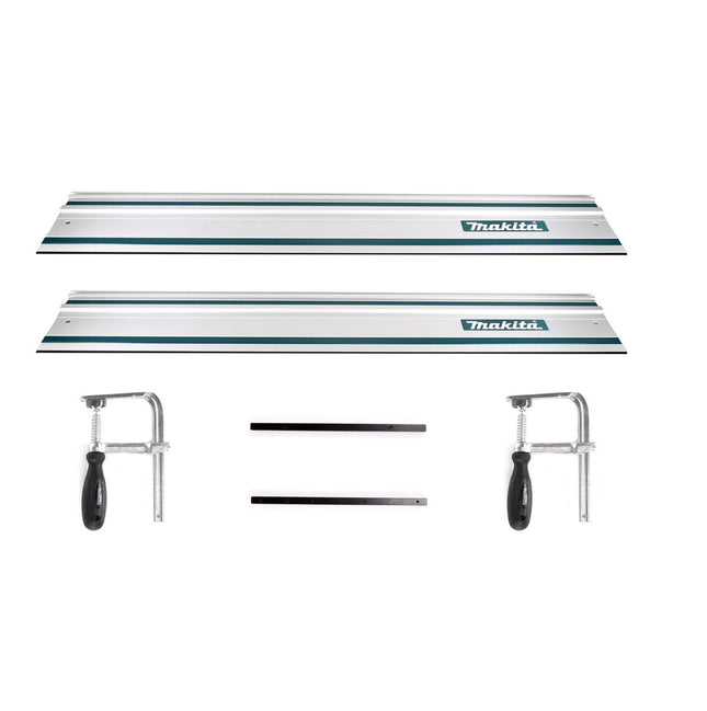 Makita Führungsschienen Set 2x Führungsschiene 1000mm + 2x Führungsschienenverbinder + 2x Schraubzwingen - Toolbrothers