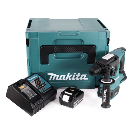 Taladro percutor a batería Makita DHR 242 RM1J 18V 2.0J SDS-plus sin escobillas + 1x batería 4.0Ah + cargador + Makpac