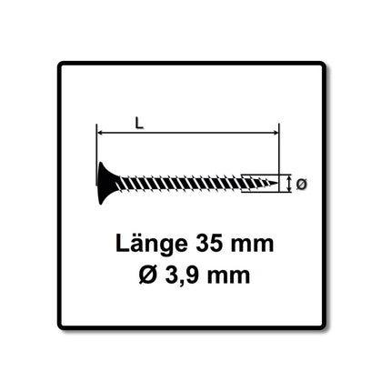 SPAX GIX-A Vis pour cloison sèche 3,9 x 45 mm - Filetage total - Tête trompette - Cruciforme H2 - Pointe d’aiguille - Magazinée - Phosphatée - 1000 pcs. (1091170390356)