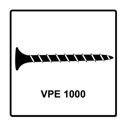SPAX GIX-B Schnellbauschrauben magaziniert, 3,9x25mm, Nadelspitze, 1000 Stück ( 1891170390256 ) Vollgewinde, Trompetenkopf, Kreuzschlitz H2