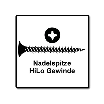 SPAX GIX-C Viti per cartongesso 3,9x45mm fosfatate 1000 pezzi ( 1791170390456 ) Filetto pieno, testa a punta, incavo a croce H2, punta ad ago