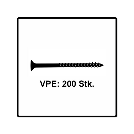 Fischer Power-Fast II FPF II tornillos para aglomerado 4,5x40 mm 200 piezas (670268) cabeza avellanada con rosca parcial Torx, galvanizado, pasivado azul