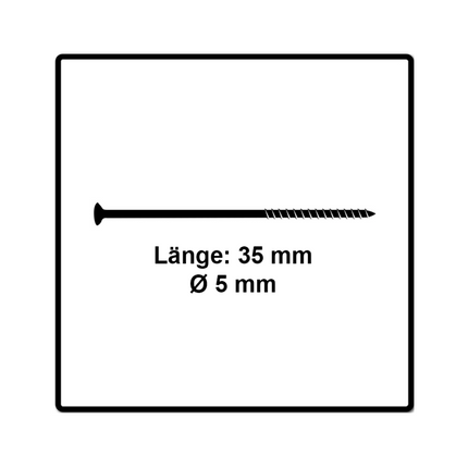 Fischer Power-Fast II FPF II Vis à bois aggloméré 5,0x35mm, 500 pcs. Tête fraisée avec empreinte Torx, filetage partiel, zingué et passivé bleu (670371)