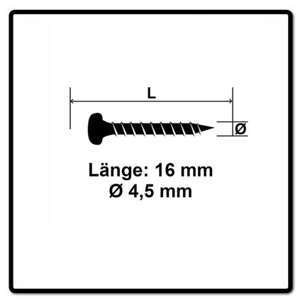 Fischer Power-Fast II FPF II Spanplattenschraube 4,5x16 mm 200 Stück ( 670327 ) Pan Head mit Torx Vollgewinde galvanisch verzinkt, blau passiviert