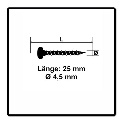 Fischer Power-Fast II FPF II Spanplattenschraube 4,5x25 mm 200 Stück ( 670329 ) Pan Head mit Torx Vollgewinde galvanisch verzinkt, blau passiviert