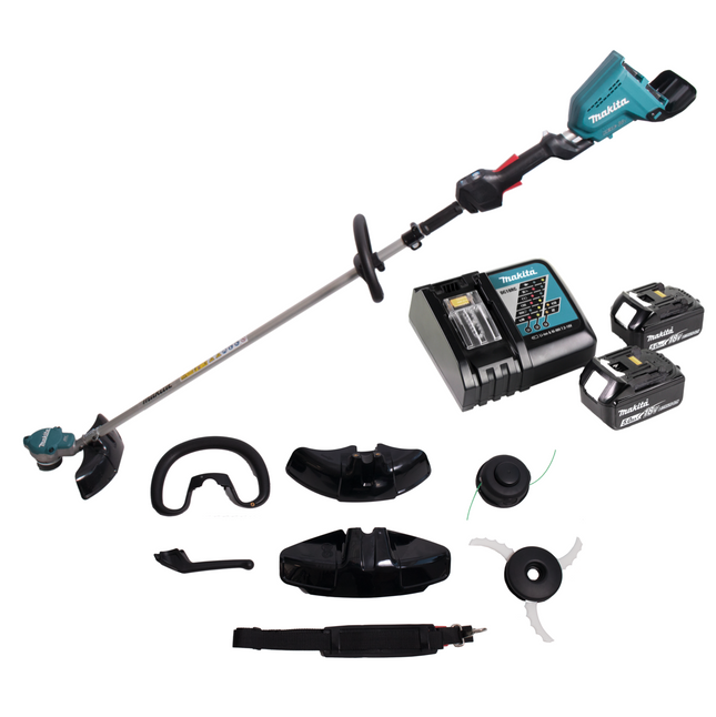 Makita DUR 368 LRT2 Coupe-bordures sans fil 36V ( 2x18V ) Brushless + 2x batterie 5,0Ah + chargeur