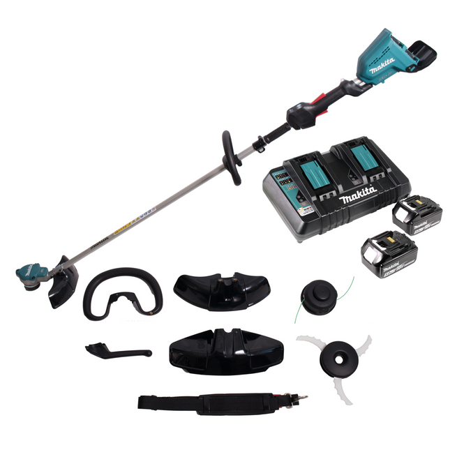 Makita DUR 368 LPT2 Coupe-bordures sans fil 36V ( 2x18V ) Brushless + 2x batterie 5,0Ah + double chargeur