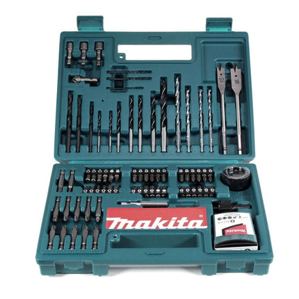 Makita DHP 453 STTK W Taladro percutor inalámbrico 18 V 42Nm + 1x batería 5,0Ah + cargador + juego de brocas de 100 piezas + estuche