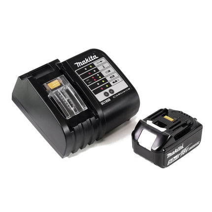Makita DHP 453 STTK W Taladro percutor inalámbrico 18 V 42Nm + 1x batería 5,0Ah + cargador + juego de brocas de 100 piezas + estuche