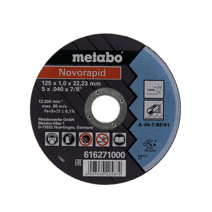 Amoladora angular Metabo W 850-125 850 W 125 mm (603608000) + 26 discos de corte + tuerca de cierre rápido
