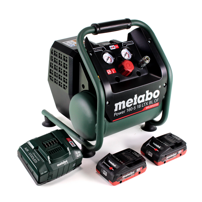Metabo Power 160-5 18 LTX BL OF cordless compressor 18 V 8.0 bar brushless + 2x LiHD battery pack 4.0 Ah + charger