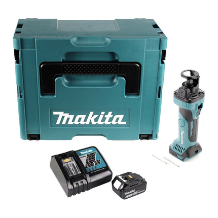 Makita DCO 180 RG1J Cortadora rotativa sin cable 18 V 30.000 rpm + 1x batería recargable 6,0 Ah + cargador + Makpac