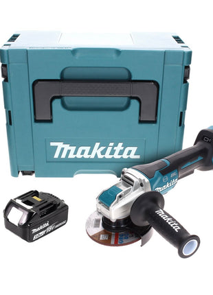 Makita DGA 519 F1J Cordless angle grinder 18 V 125 mm Brushless X-Lock + 1x rechargeable battery 3.0 Ah + Makpac - without charger