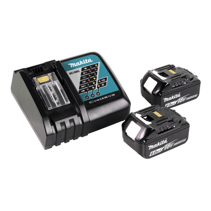 Makita BML 802 RG Lampa akumulatorowa do akumulatorów 14,4 i 18V + 2x akumulator 6,0 Ah + ładowarka