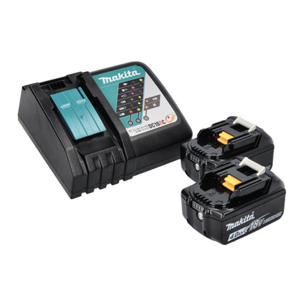 Makita DKP 181 RMJ cordless planer 82 mm 18 V brushless + 2x rechargeable battery 4.0 Ah + charger + Makpac