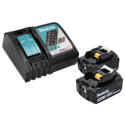 Cepilladora a batería Makita DKP 181 RT cepillo plegable 82 mm 18 V sin escobillas + 2x baterías 5,0 Ah + cargador
