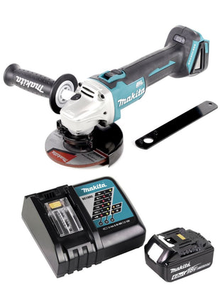 Makita DGA 506 RG1 cordless angle grinder 18 V 125 mm brushless + 1x rechargeable battery 6.0 Ah + charger