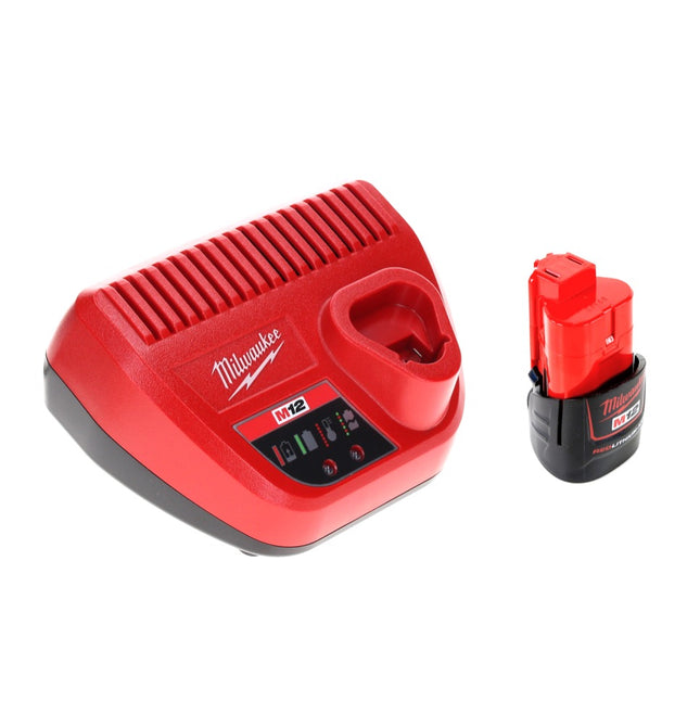 Kit de inicio de batería Milwaukee de 12 V con 1 batería de 1,5 Ah + cargador M12 C12C