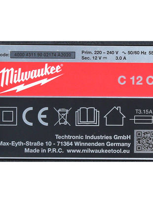 Cargador de baterías Milwaukee M12- C12C 12V Li-Ion ( 4932352000 )