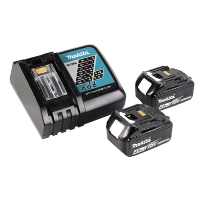 Makita DUM 604 RM Akku Grasschere 18 V + Griffverlängerung mit Rolle + 2x Akku 4,0 Ah + Ladegerät