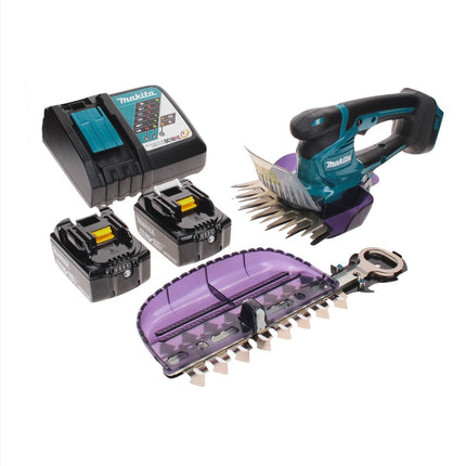 Makita DUM 604 RGX Akku Grasschere 18 V mit Gras- und Strauchscherblatt + 2x Akku 6,0 Ah + Ladegerät