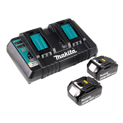 Motosierra a batería Makita DUC 256 PF 36 V (2x 18 V) sin escobillas 25 cm + 2x baterías 3,0 Ah + cargador doble