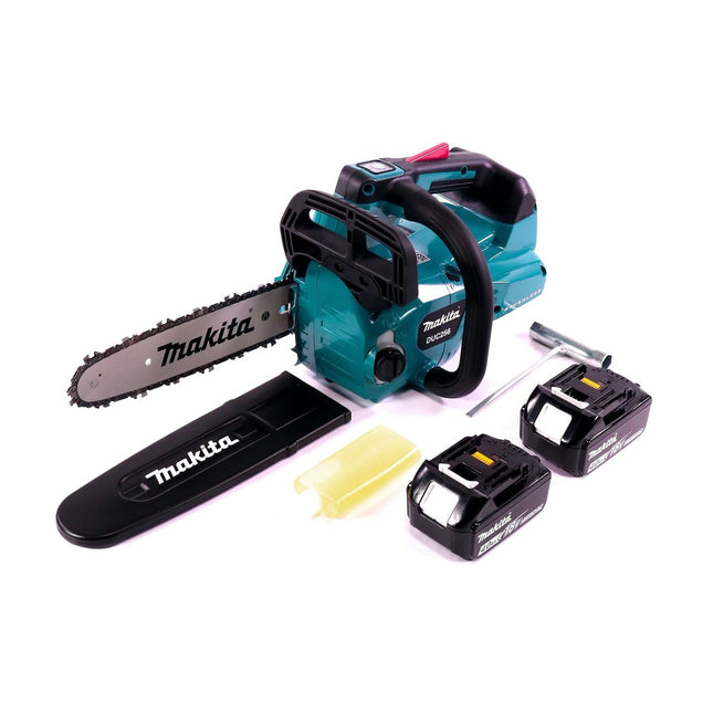 Motosierra a batería Makita DUC 256 M 36 V (2x 18 V) sin escobillas 25 cm + 2x batería 4,0 Ah - sin cargador