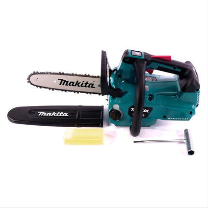 Motosierra a batería Makita DUC 256 PM 36 V (2x 18 V) sin escobillas 25 cm + 2x baterías 4,0 Ah + cargador doble