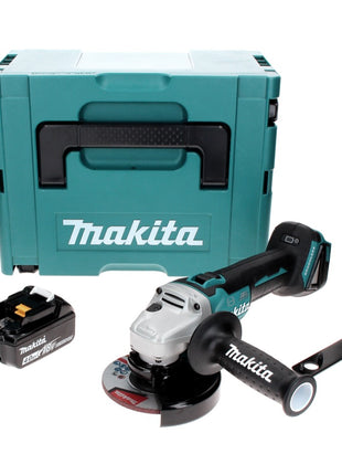 Makita DGA 506 M1J Cordless angle grinder 18 V 125 mm brushless + 1x rechargeable battery 4.0 Ah + Makpac - without charger