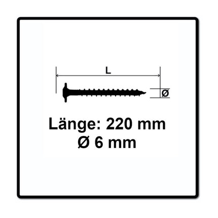 SPAX HI.FORCE Tellerkopf Schraube 6,0 x 220 mm 50 Stk. ( 0251010602205 ) Torx T-Star Plus T30 Teilgewinde Wirox 4Cut