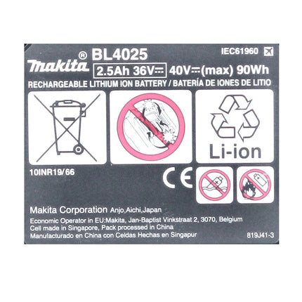 Makita Power Source Kit 40 V max. with BL 4025 battery 2.5 Ah XGT ( 191B36-3 ) + DC 40 RA fast charger XGT LXT ( 191E07-8 )