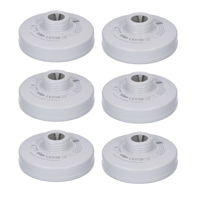 Dräger Rd40 Partikel Filter Set 6x P3 R ( 6x 6738932 ) für Vollmasken X-plore 6000 und Halbmasken X-plore 4000
