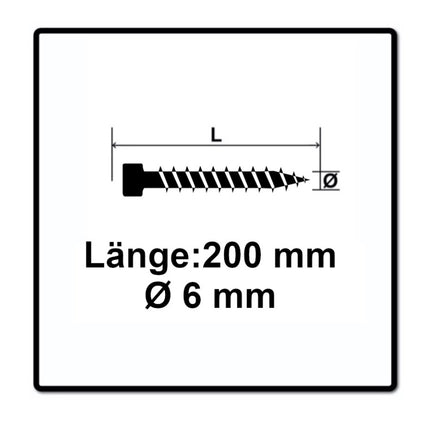 SPAX IN.FORCE Schraube 6,0 x 200 mm 500 Stk. ( 5x 1211010602005 ) Torx T-STAR Plus T30 Vollgewinde Zylinderkopf WIROX 4CUT Bohrspitze