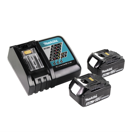 Soplador a batería Makita DUB 184 RM 18 V sin escobillas + 2 baterías 4,0 Ah + cargador