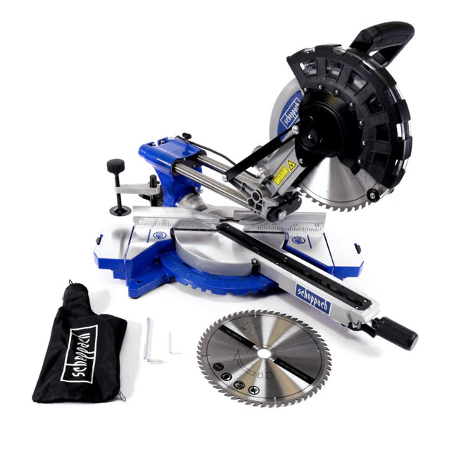 Scheppach HM254 Scie à onglet radiale 2000 L 255 mm + 1x Lame de scie 60Z HW + 1x Lame de scie 48Z HW ( 5901216901 )