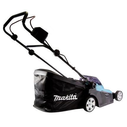 Makita DLM 432 RF2 cordless lawn mower 36 V ( 2x 18 V ) 43 cm brushless + 2x rechargeable battery 3.0 Ah + charger