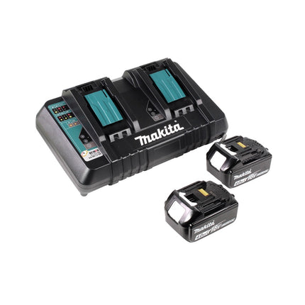 Makita DLM 382 PM2 Cordless Lawnmower 36 V ( 2x 18 V ) 38 cm 40 l + 2x Batteries 4.0 Ah + 1x Twin Port Charger